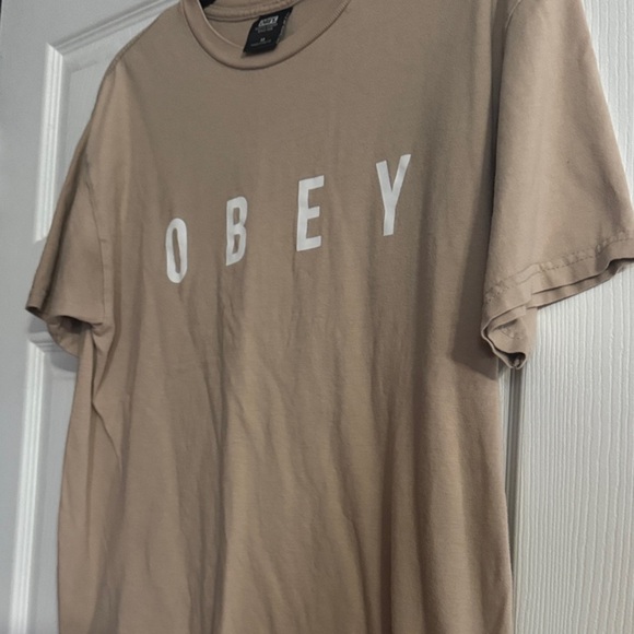Obey Beige Short Sleeve T-Shirt - Picture 3 of 3